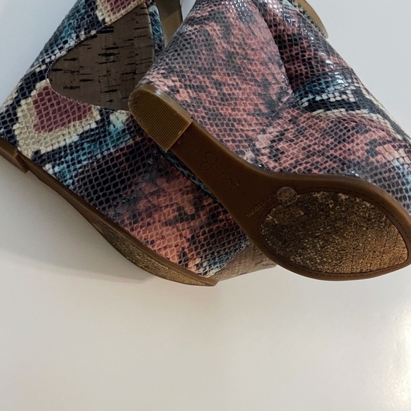 Jessica Simpson Snakeprint Colorful Wedge Heels Shoes - Picture 8 of 15